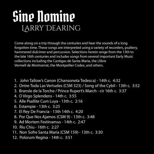 Sine Nomine [Back Cover] - Larry Dearing